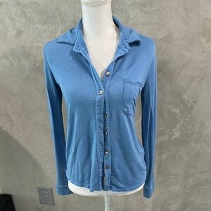 Bleusalt Women's Blue Button-Up Top size 0